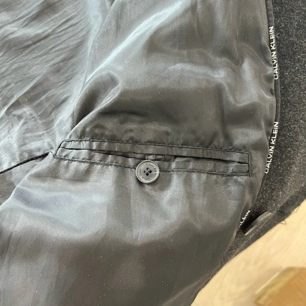 Calvin Klein Charcoal Pea Coat - Picture 8 of 11